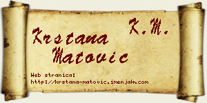 Krstana Matović vizit kartica